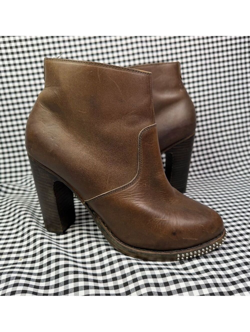 The Office of Angela Scott Miss Mason Boots EU 41 Brown Leather Studded Heel